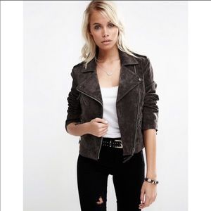 SL8 genuine suede jacket, small, black EUC